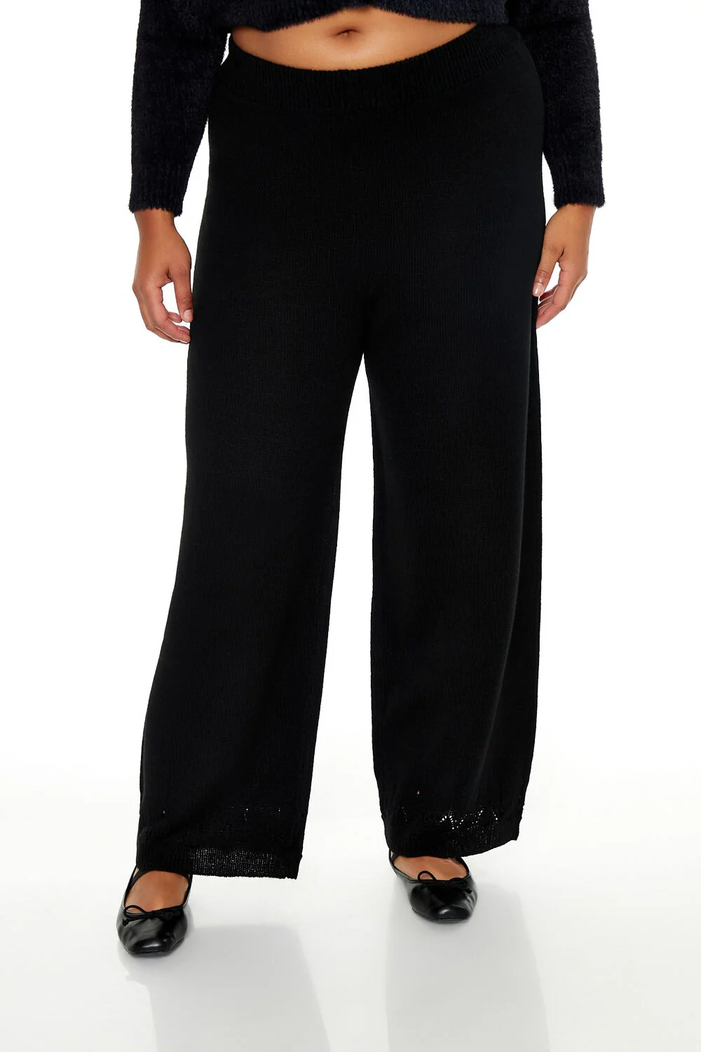 Plus Size Wide-Leg Sweater-Knit Pants - Image 2