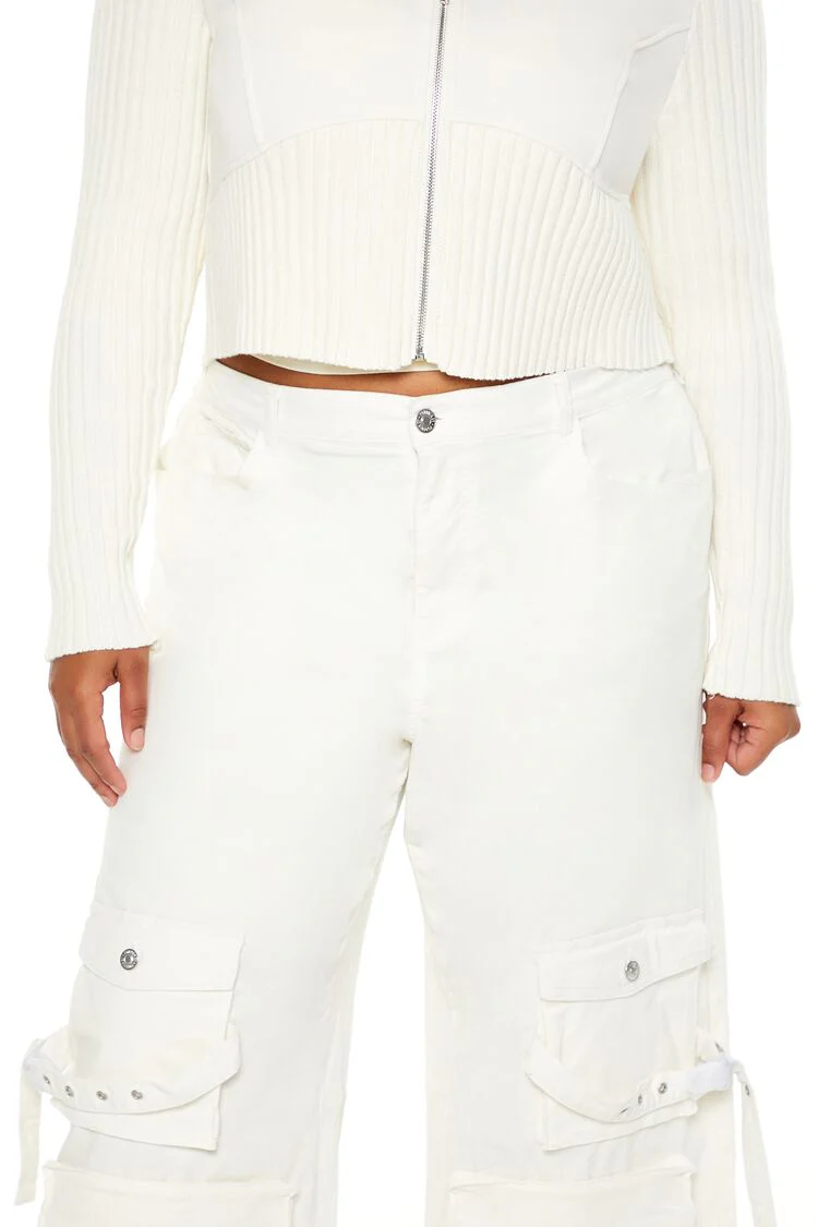 Plus Size Velvet Cargo Pants - Image 10