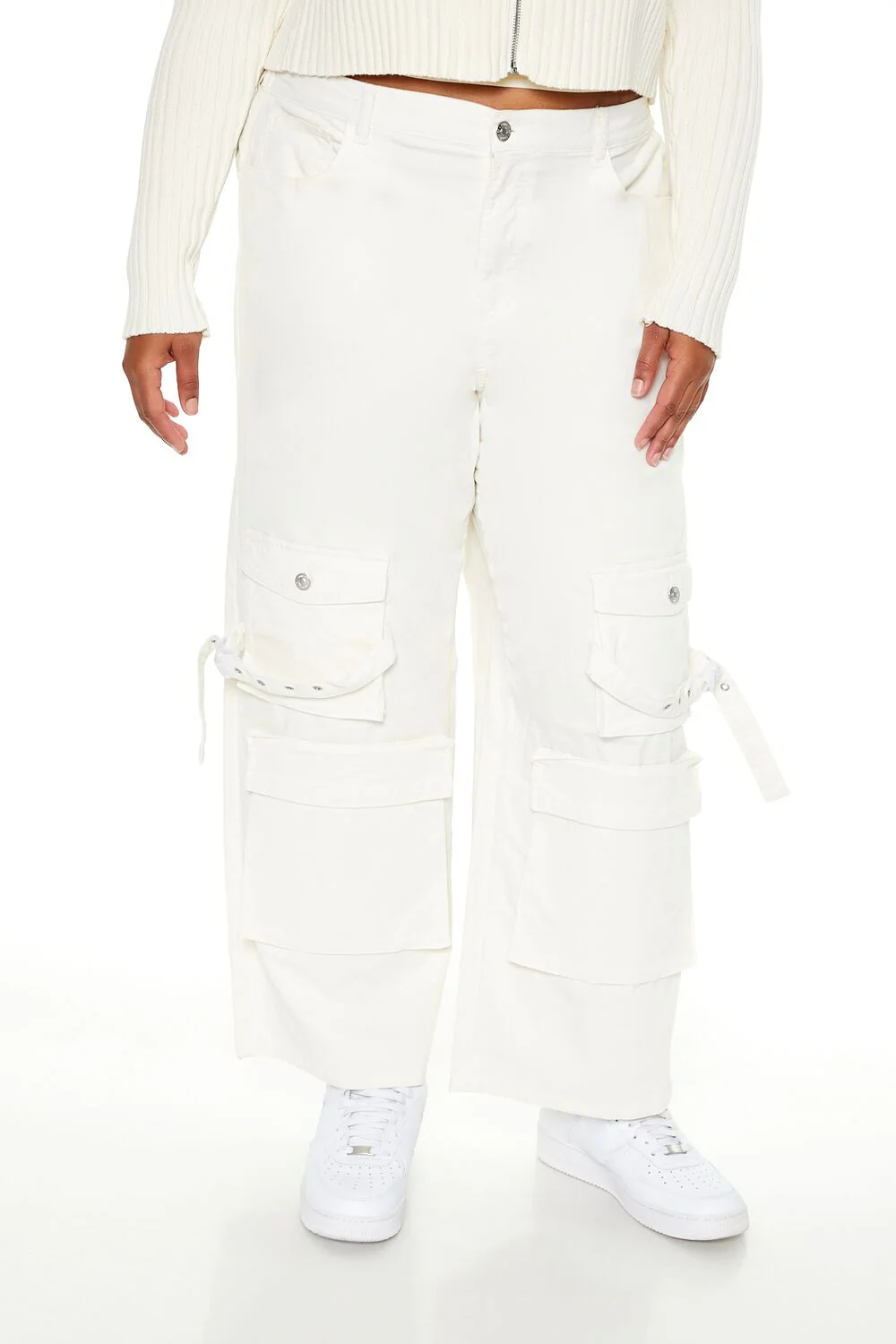 Plus Size Velvet Cargo Pants - Image 7