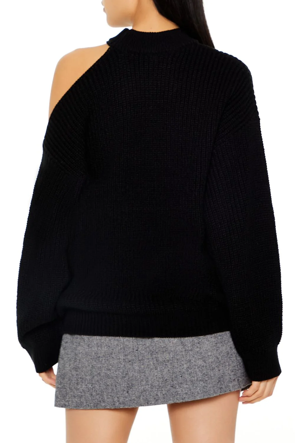 Asymmetrical Open-Shoulder Sweater - Image 5