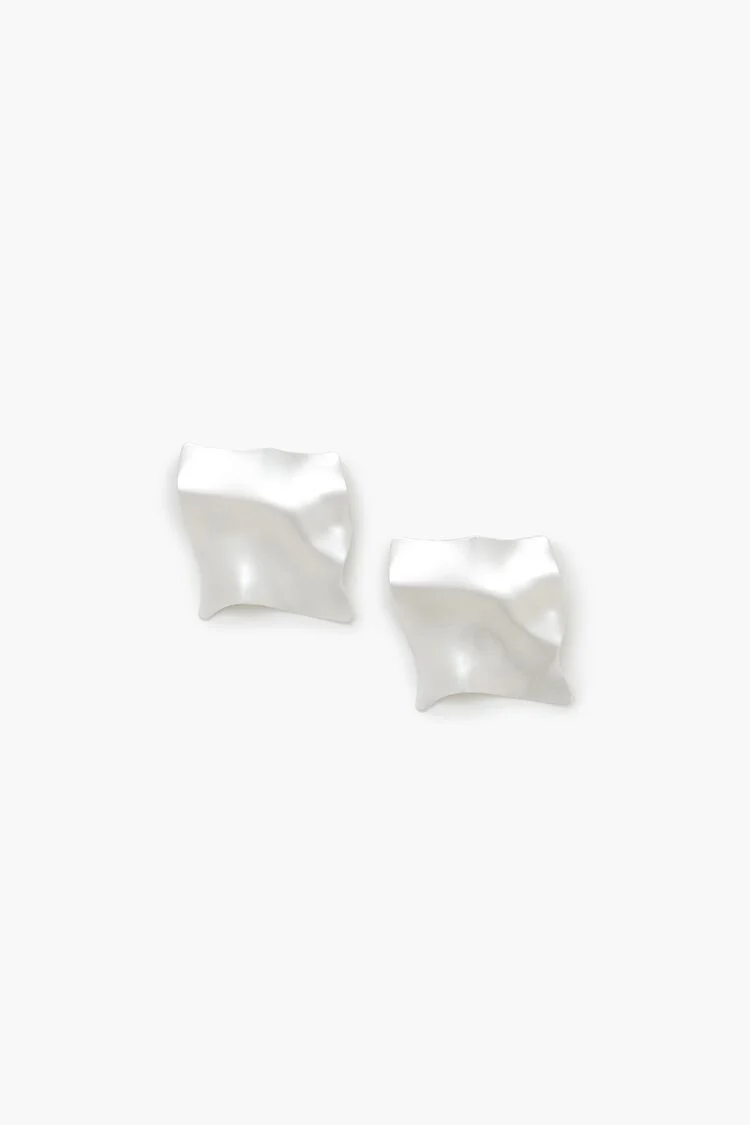 Hammered Geo Drop Earrings - Image 2