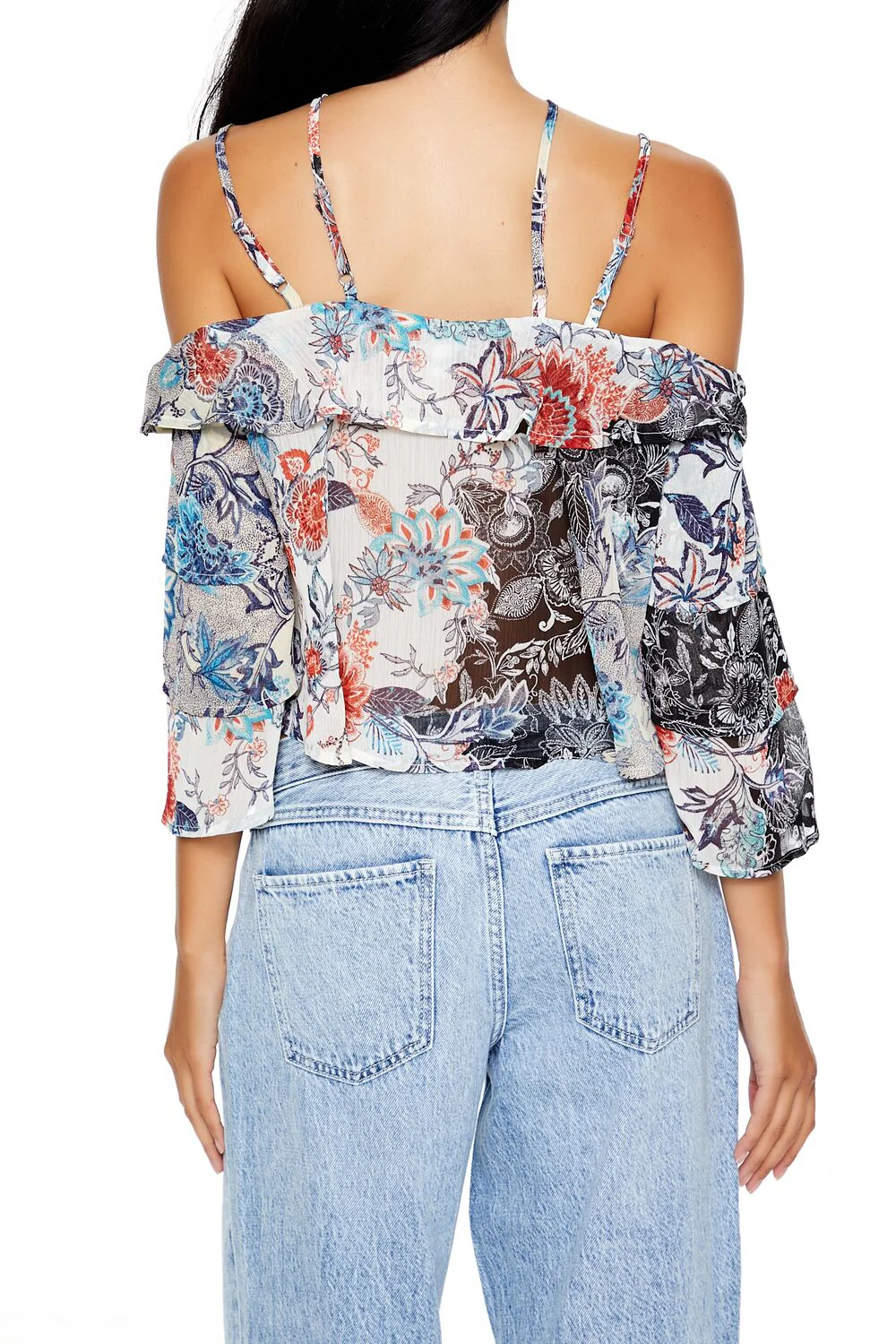 Chiffon Floral Print Crop Top - Image 5