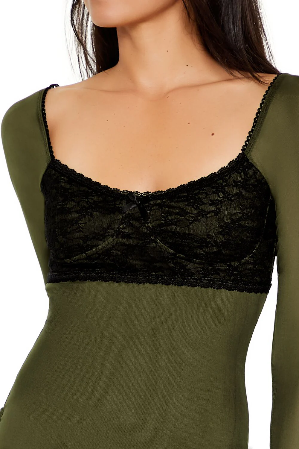 Lace & Mesh Combo Mini Dress - Image 5