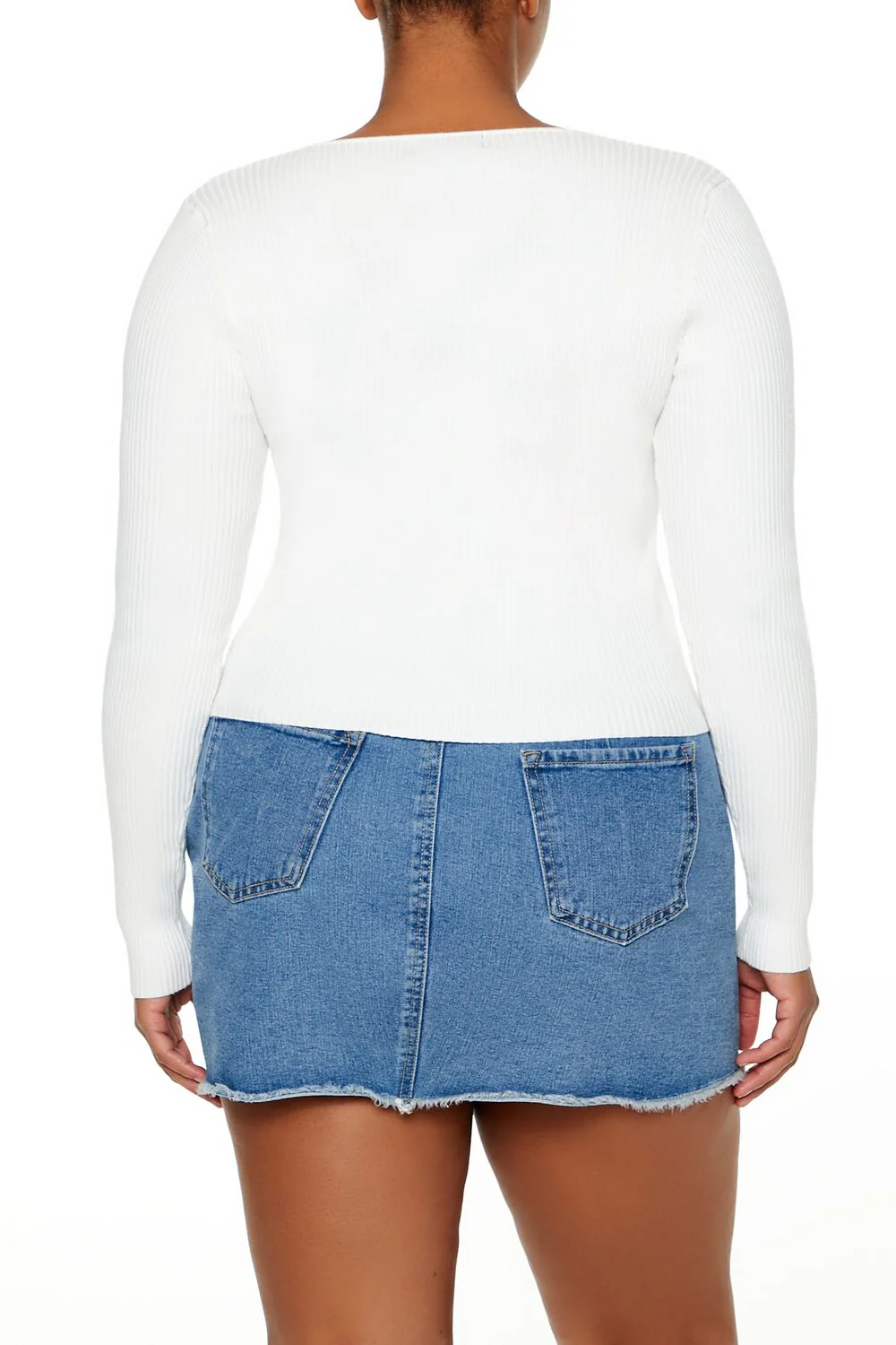 Plus Size Ribbed Sweater-Knit Top - Image 5
