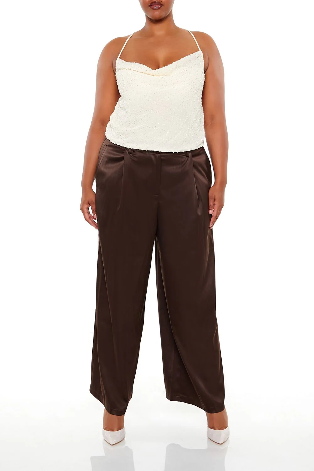 Plus Size Beaded Cropped Cami - Image 2