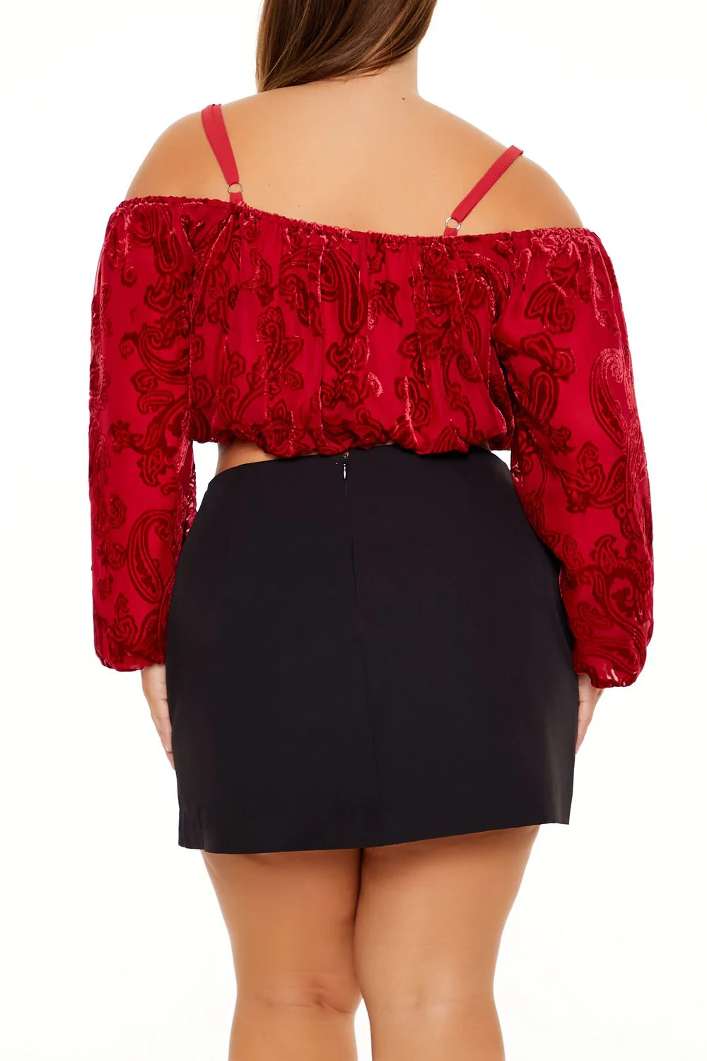 Plus Size Paisley Open-Shoulder Top - Image 5