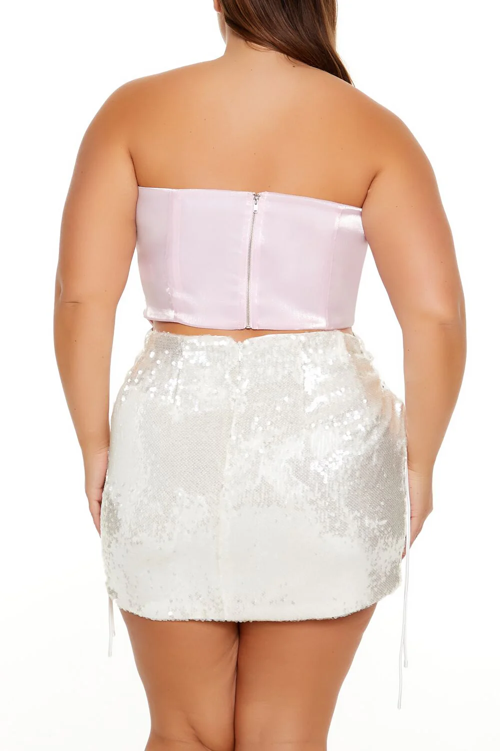 Plus Size Shimmer Corset Tube Top - Image 5