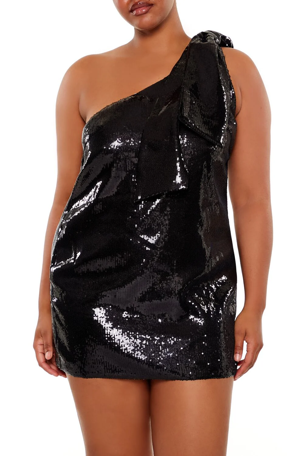 Plus Size Sequin Tie-Strap Mini Dress - Image 5