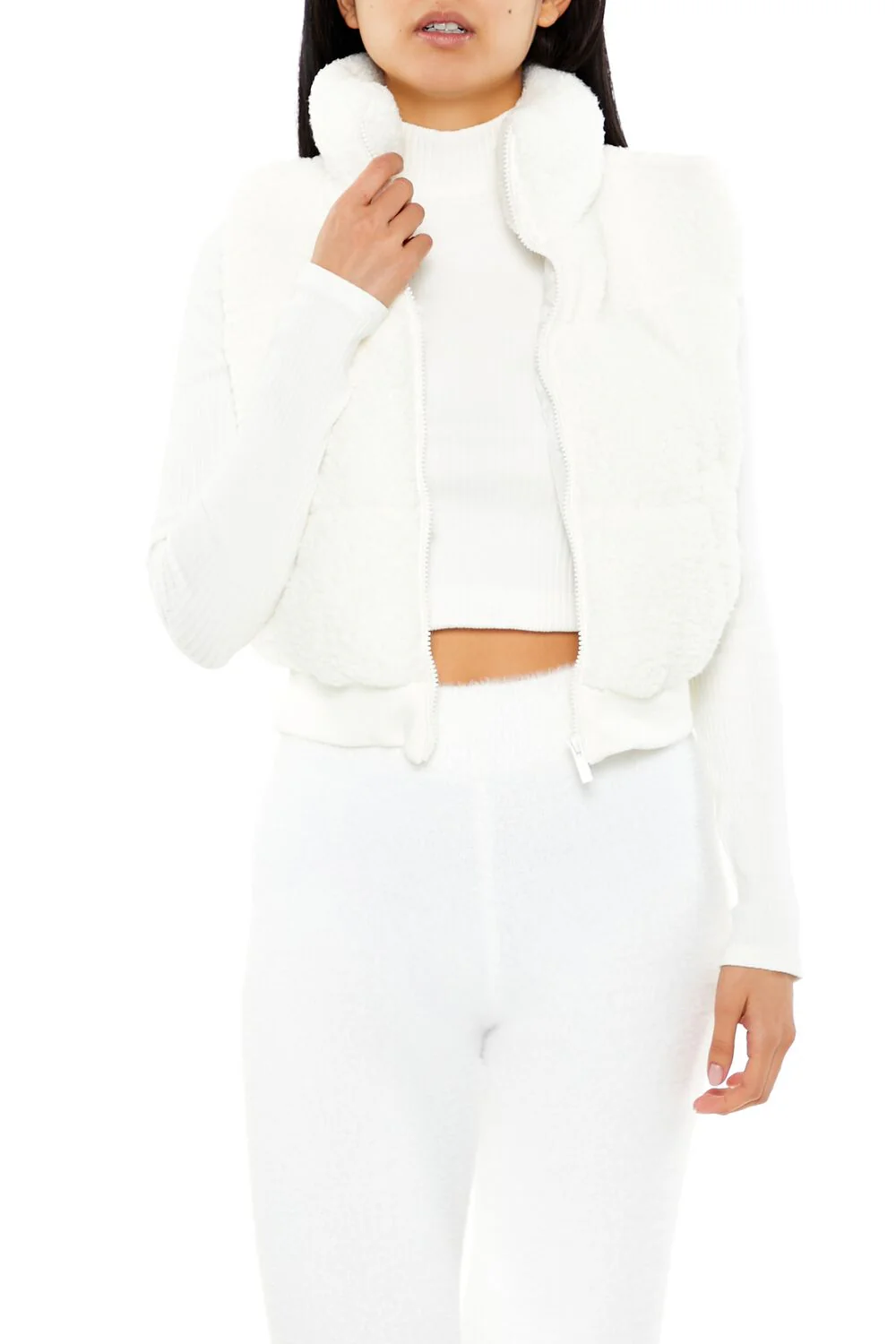 Faux Shearling Zip-Up Vest - Image 6