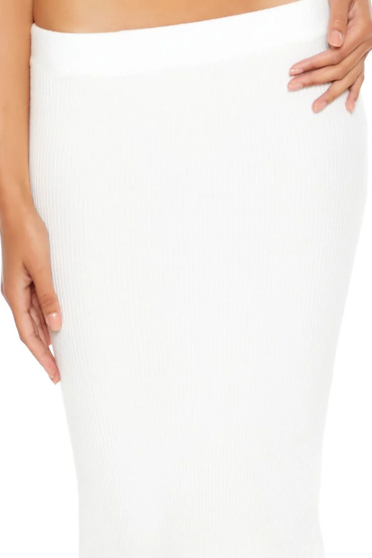 Sweater-Knit Ribbed Midi Skirt - Image 5