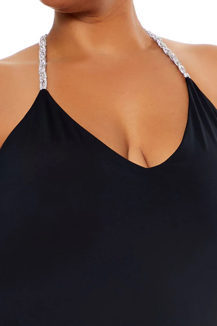 Plus Size Embellished Halter Maxi Dress - Image 11