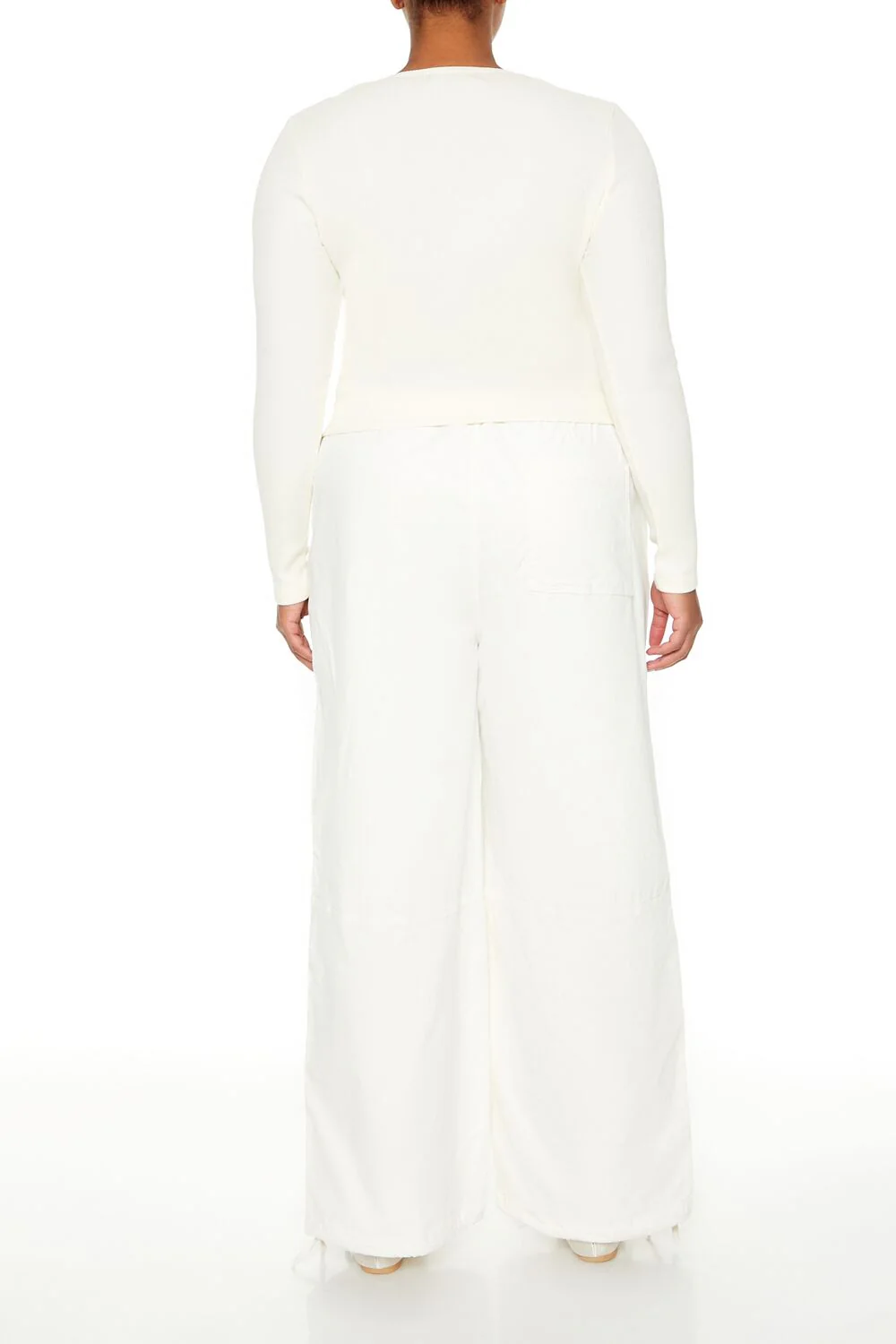 Plus Size Velvet Wide-Leg Drawstring Joggers - Image 4
