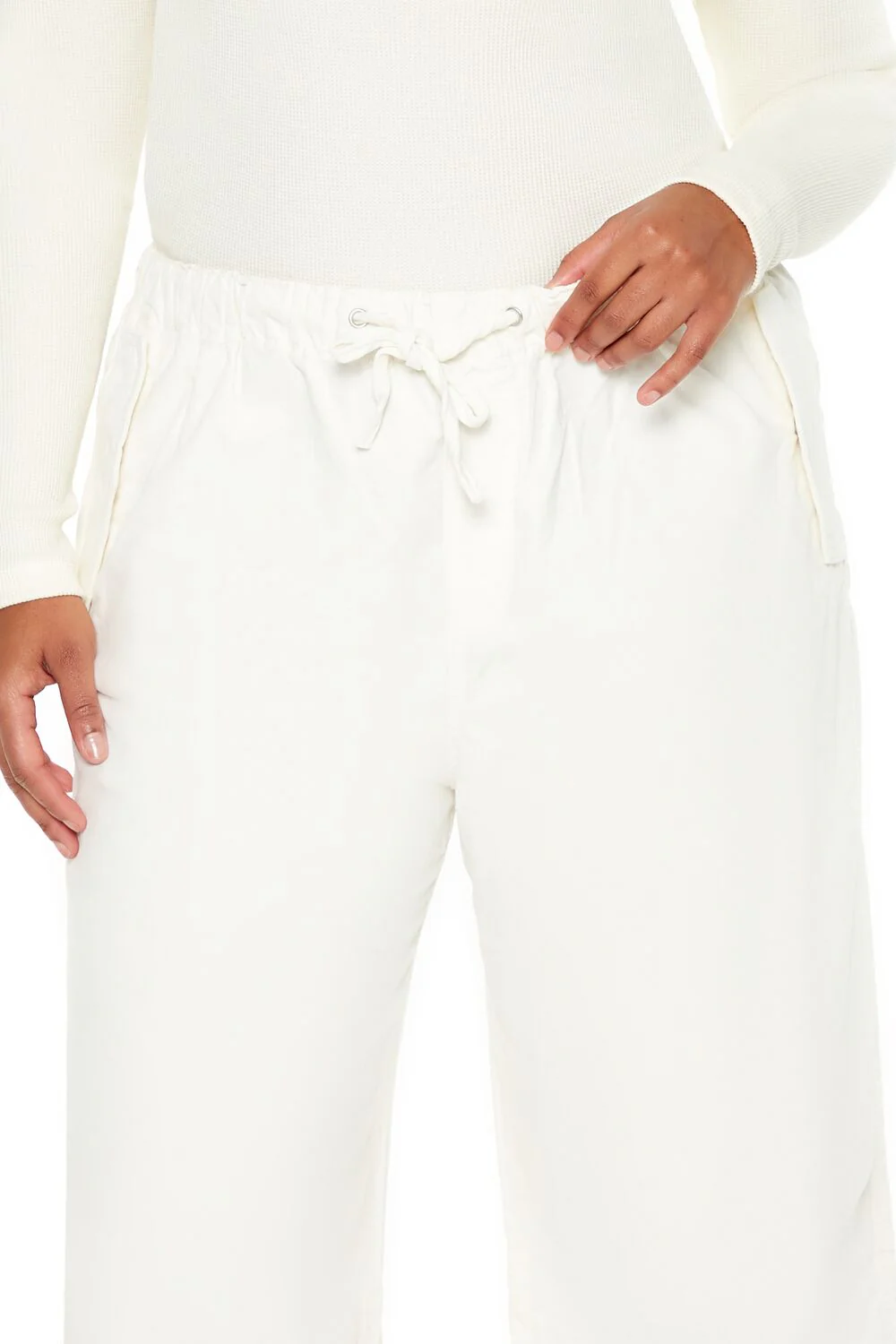 Plus Size Velvet Wide-Leg Drawstring Joggers - Image 5