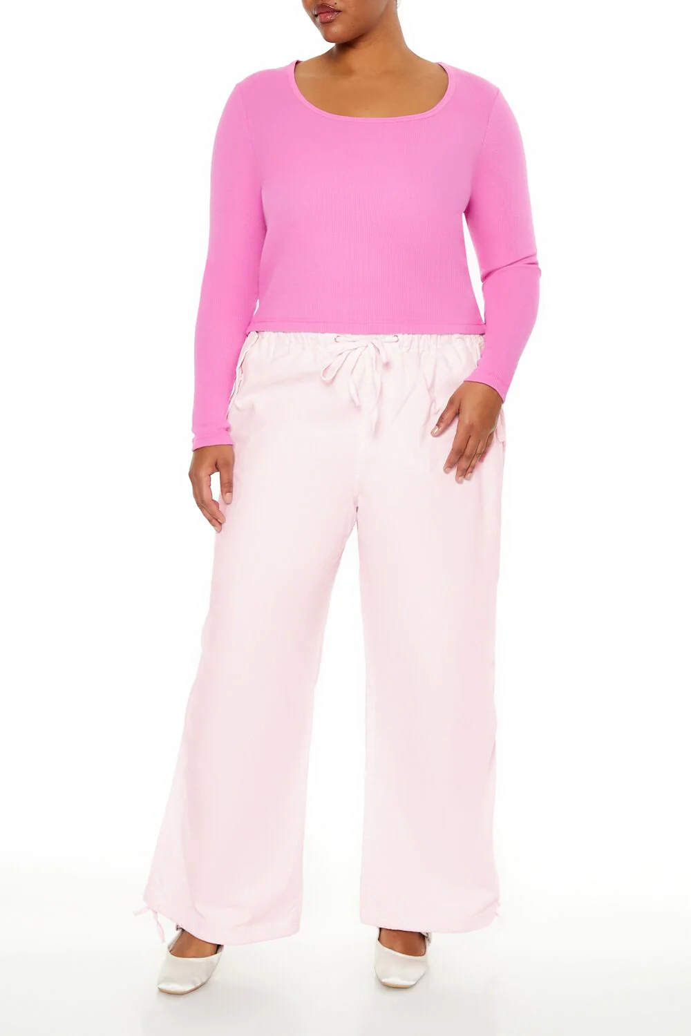 Plus Size Velvet Wide-Leg Drawstring Joggers - Image 7