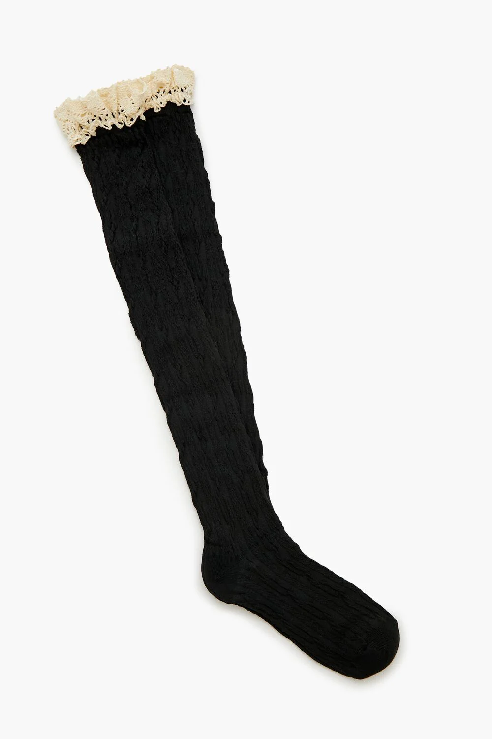 Crochet Lace Thigh-High Socks - Image 2