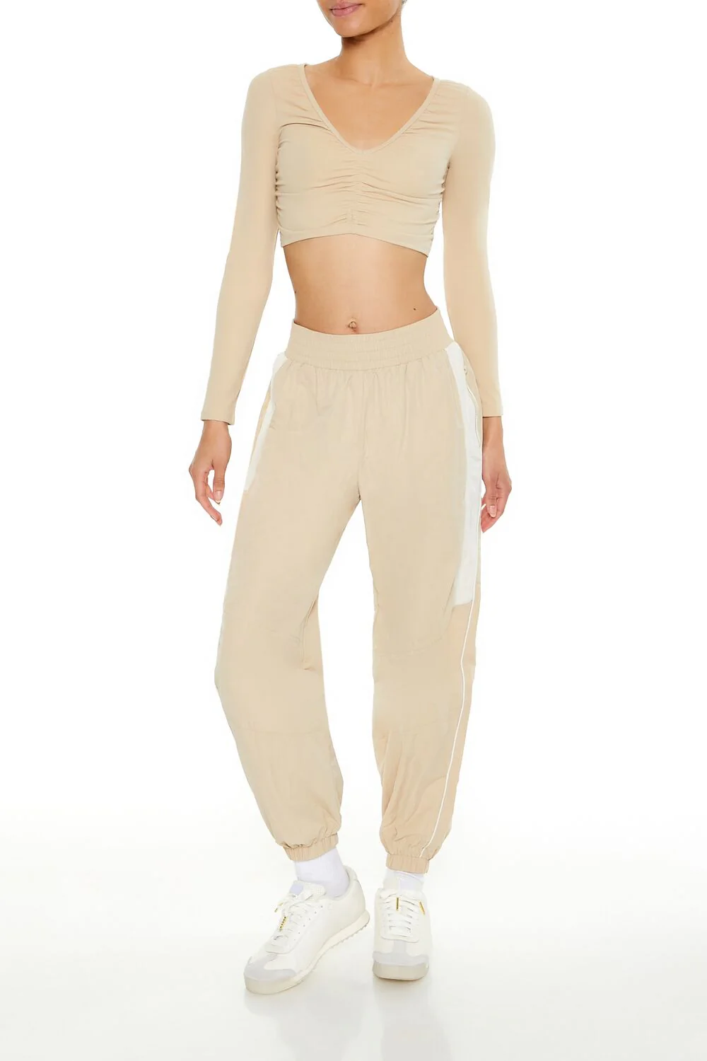 Active Ruched V-Neck Crop Top - Image 7