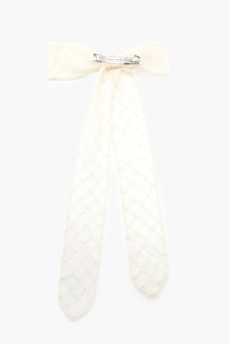 Lattice Lace Bow Hair Barrette - Image 2