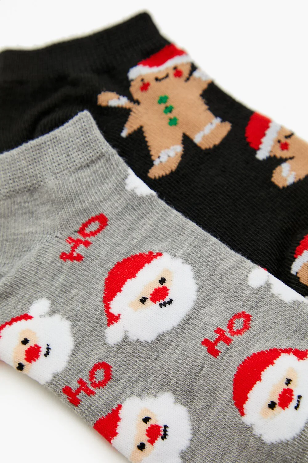 Gingerbread Man & Santa Ankle Socks Set - 2 pack - Image 3