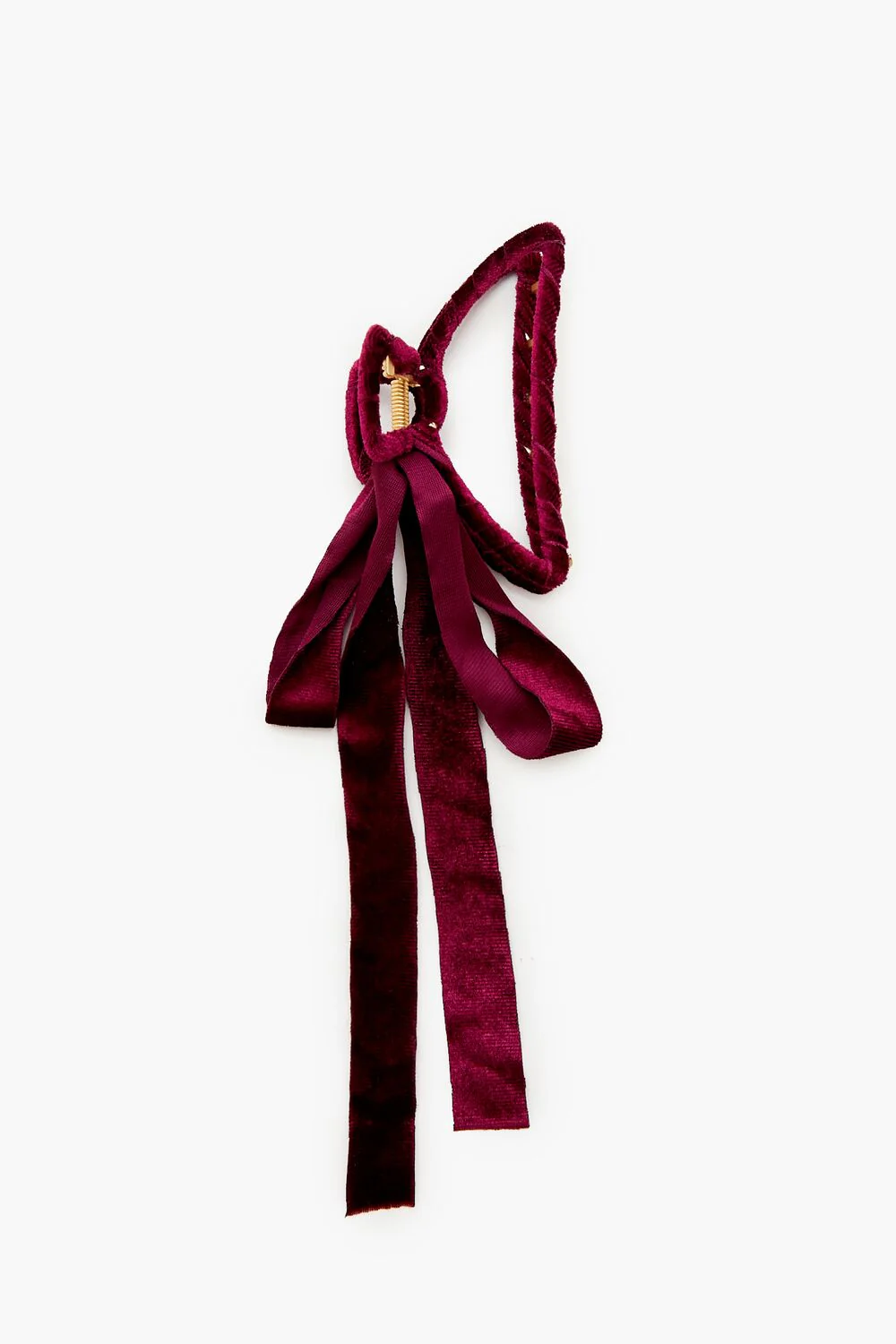Velvet Bow Claw Hair Clip - Image 3