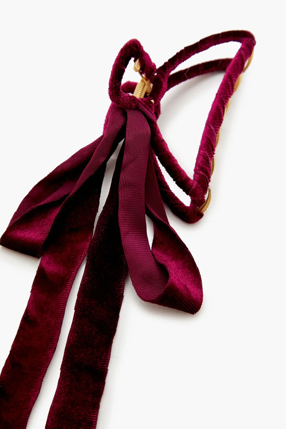 Velvet Bow Claw Hair Clip - Image 4