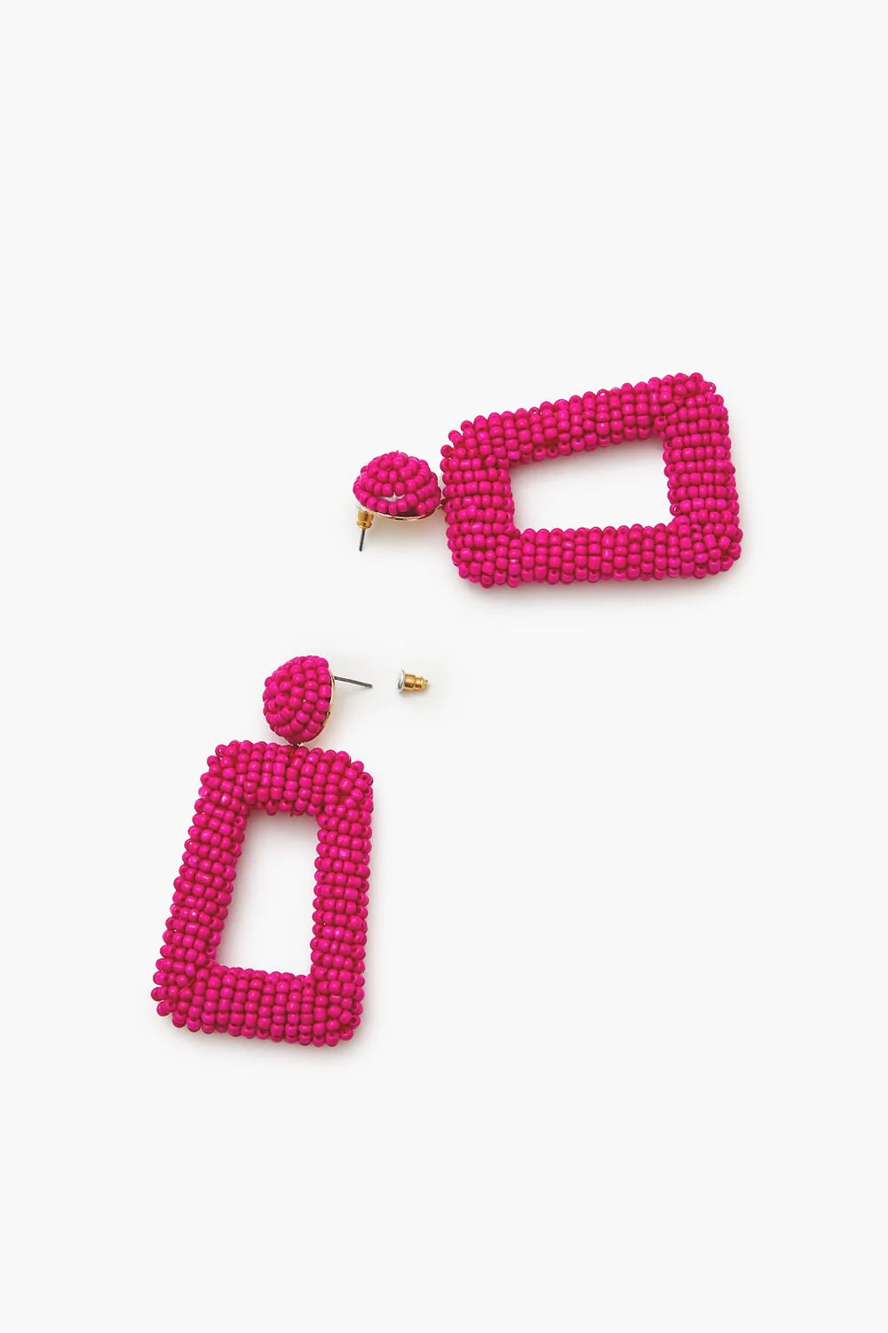 Beaded Geo Drop Earrings - Image 3