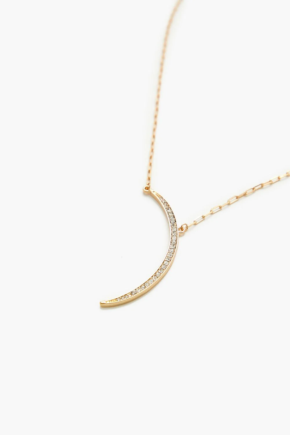 Rhinestone Crescent Moon Necklace - Image 2