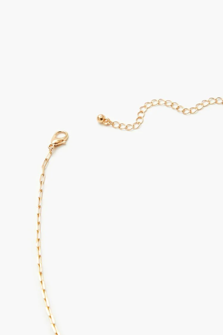 Rhinestone Crescent Moon Necklace - Image 3