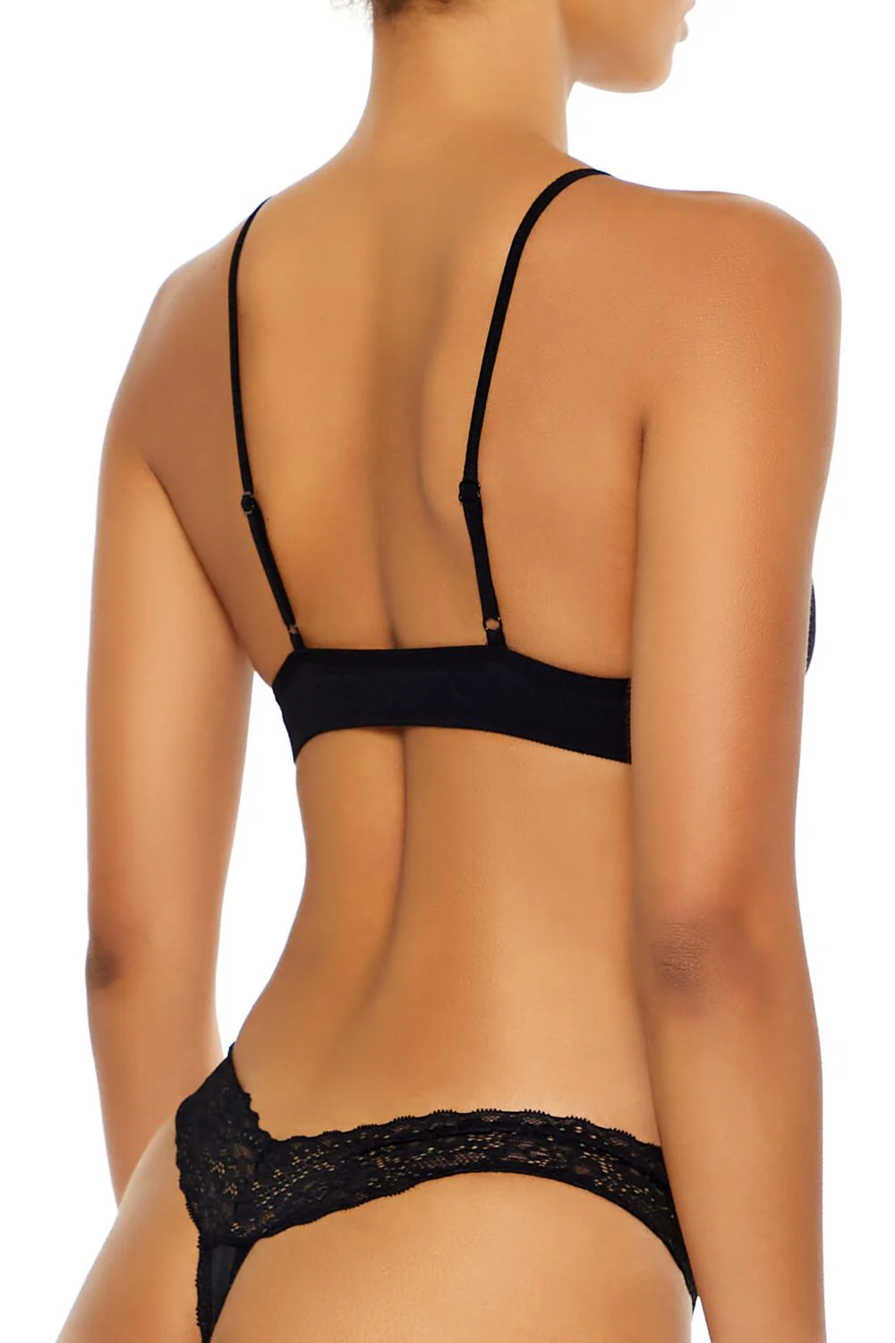 Lace-Trim Polka Dot Thong Panties - Image 5
