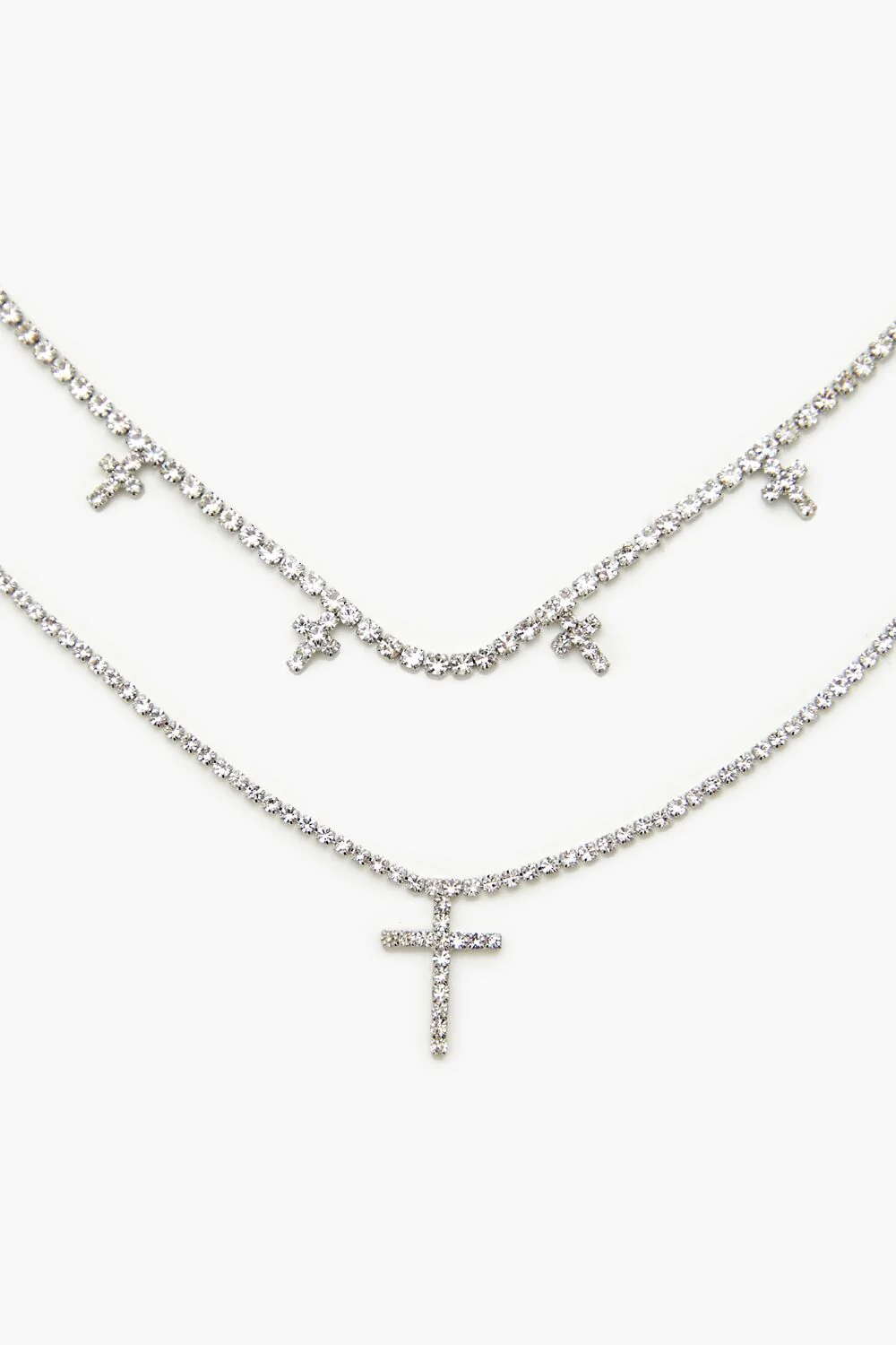 Rhinestone Cross Charm Necklace - Image 2