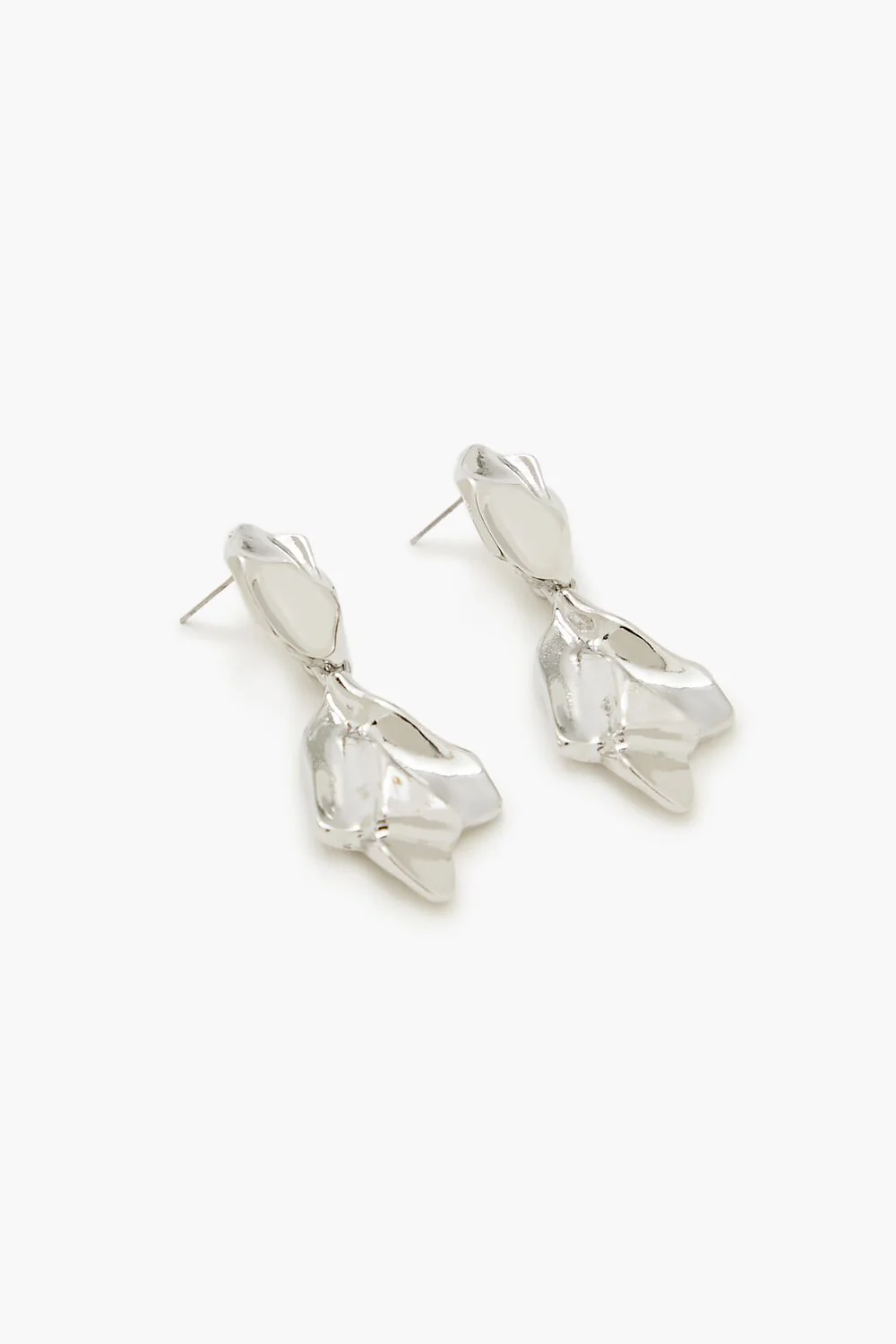 Hammered Abstract Drop Earrings - Image 2