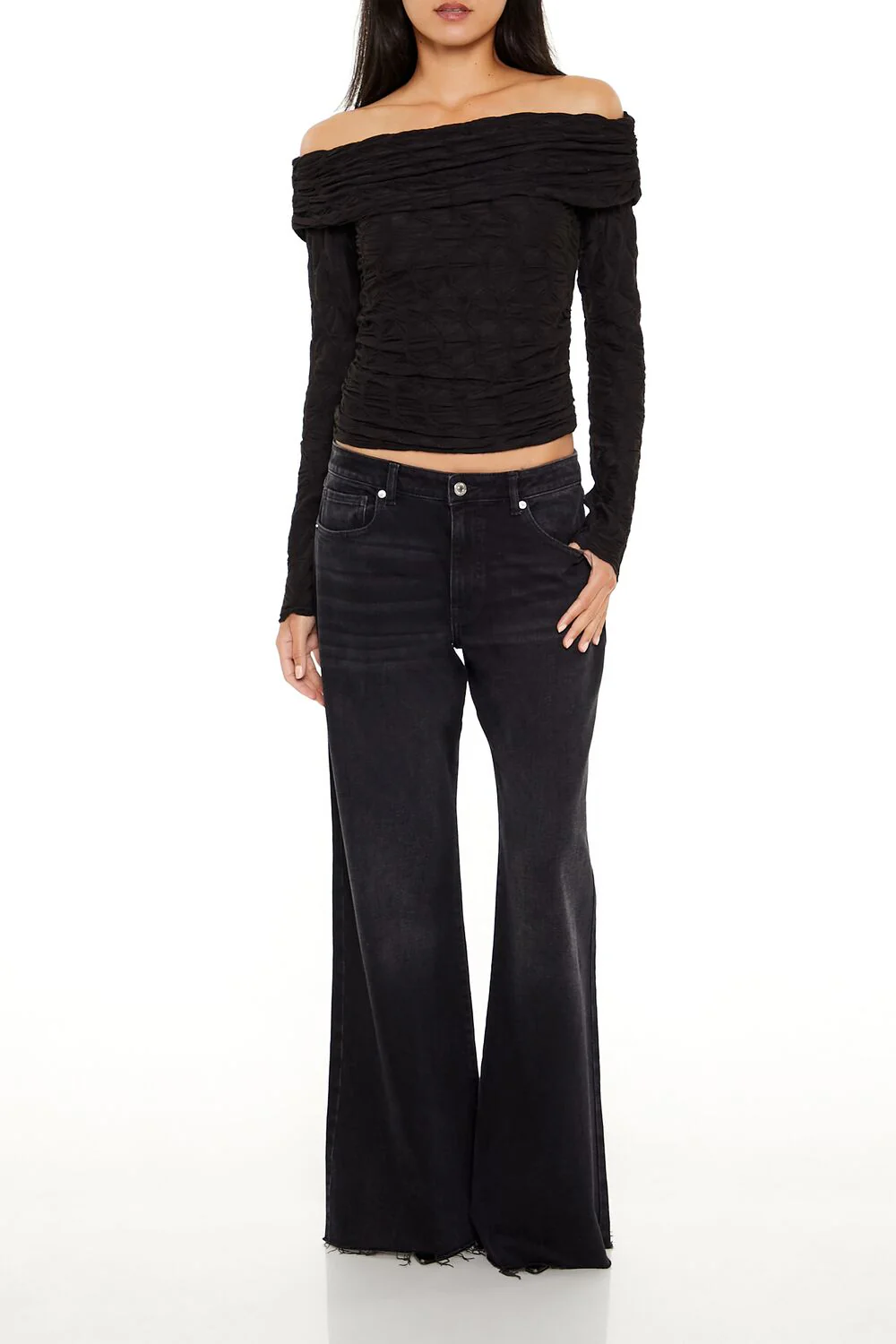 Textured Off-the-Shoulder Top - Image 2