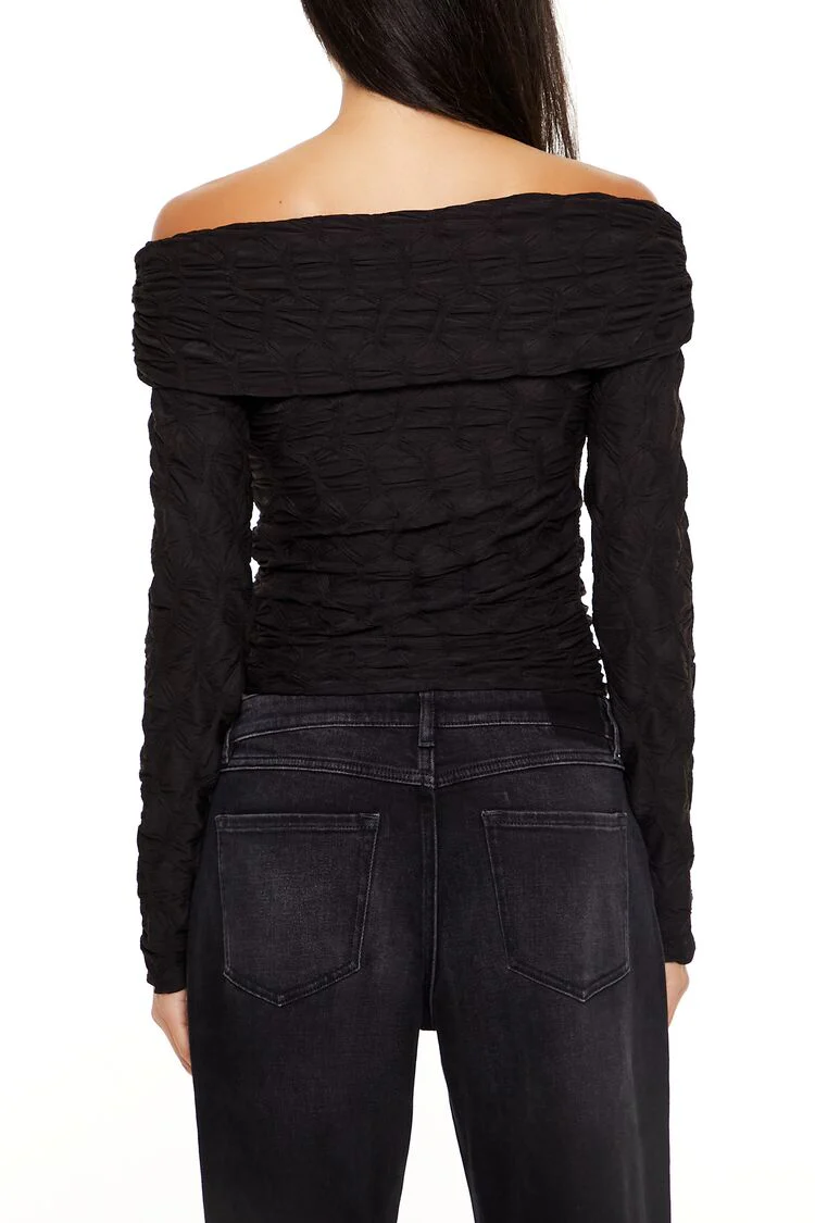 Textured Off-the-Shoulder Top - Image 5