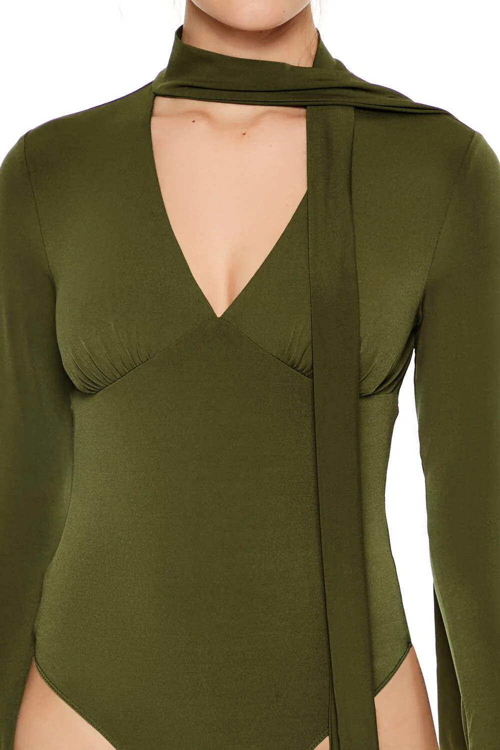 Plunging Scarf Bodysuit - Image 3
