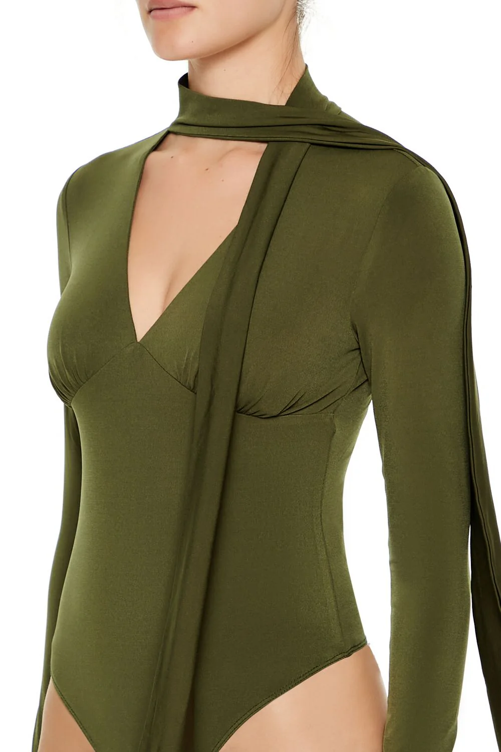Plunging Scarf Bodysuit - Image 4