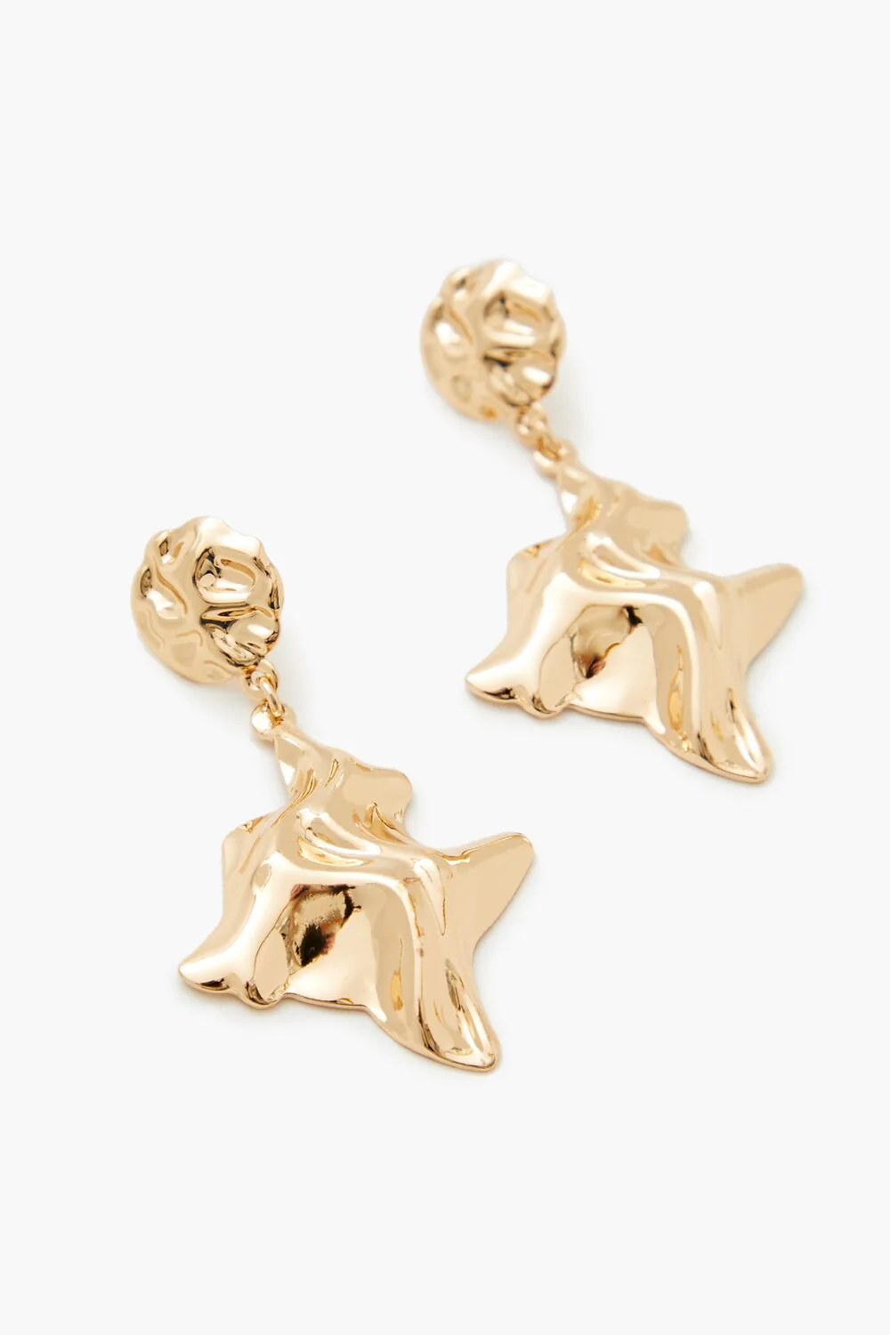 Hammered Abstract Drop Earrings - Image 2