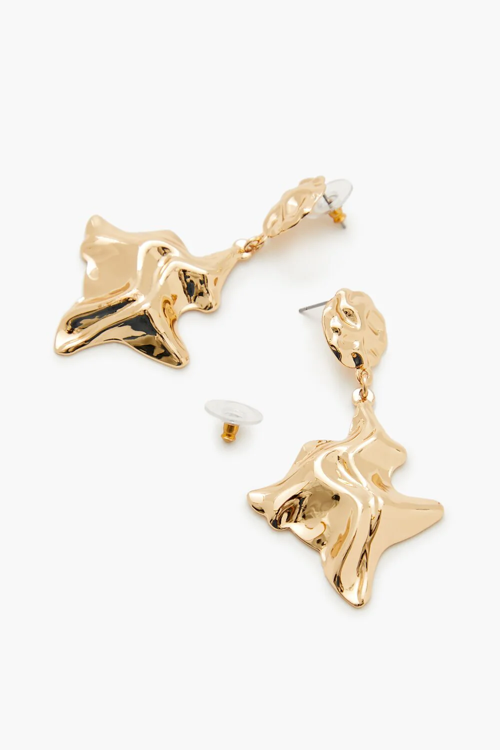 Hammered Abstract Drop Earrings - Image 3