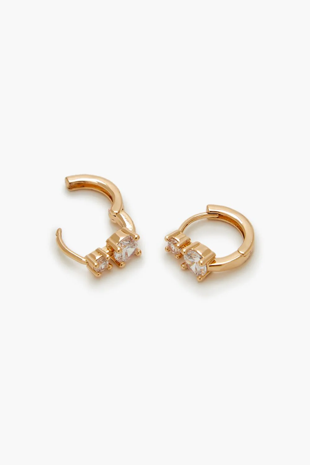 Faux Gem Huggie Hoop Earring Set - Image 3