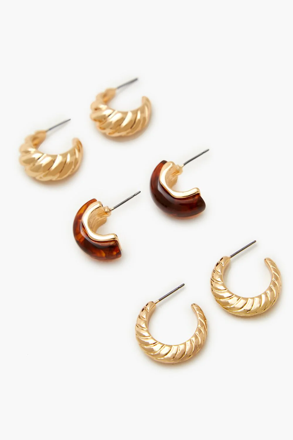 Twisted Marble Hoop Earring Set - Image 2