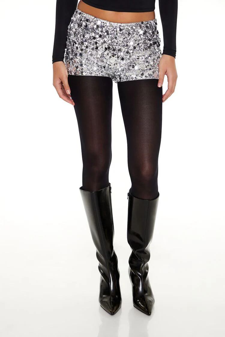 Sequin Mid-Rise Hot Shorts - Image 7