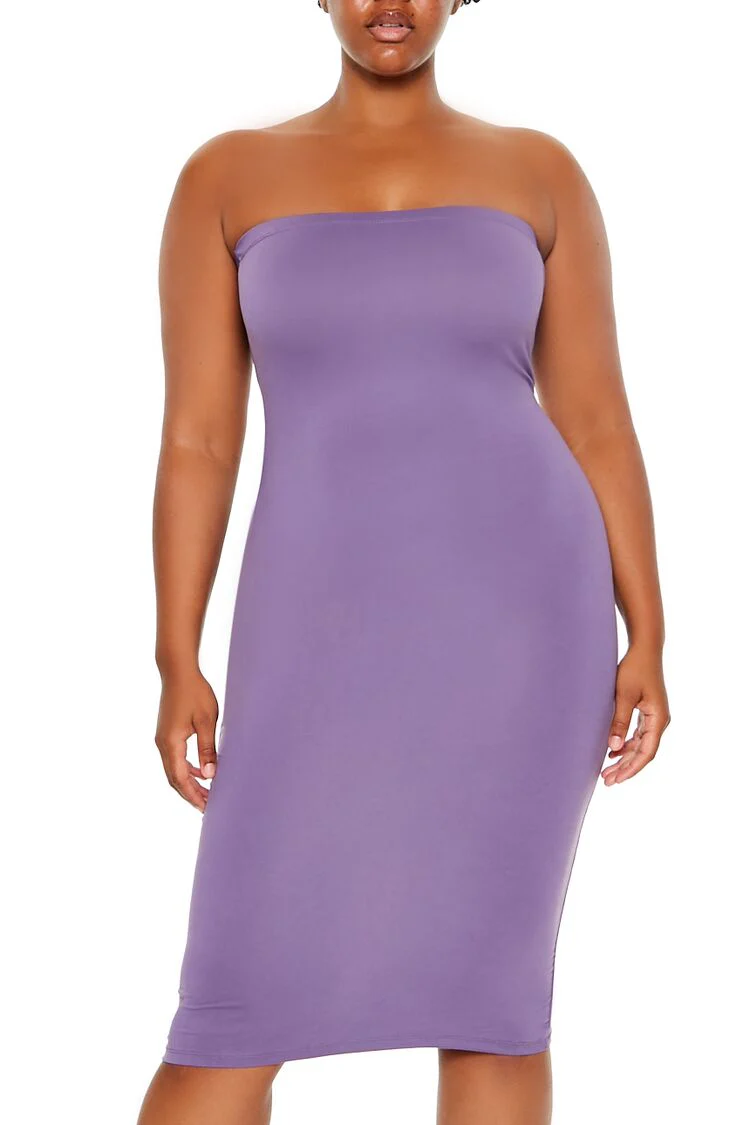 Plus Size Tube Midi Dress - Image 2