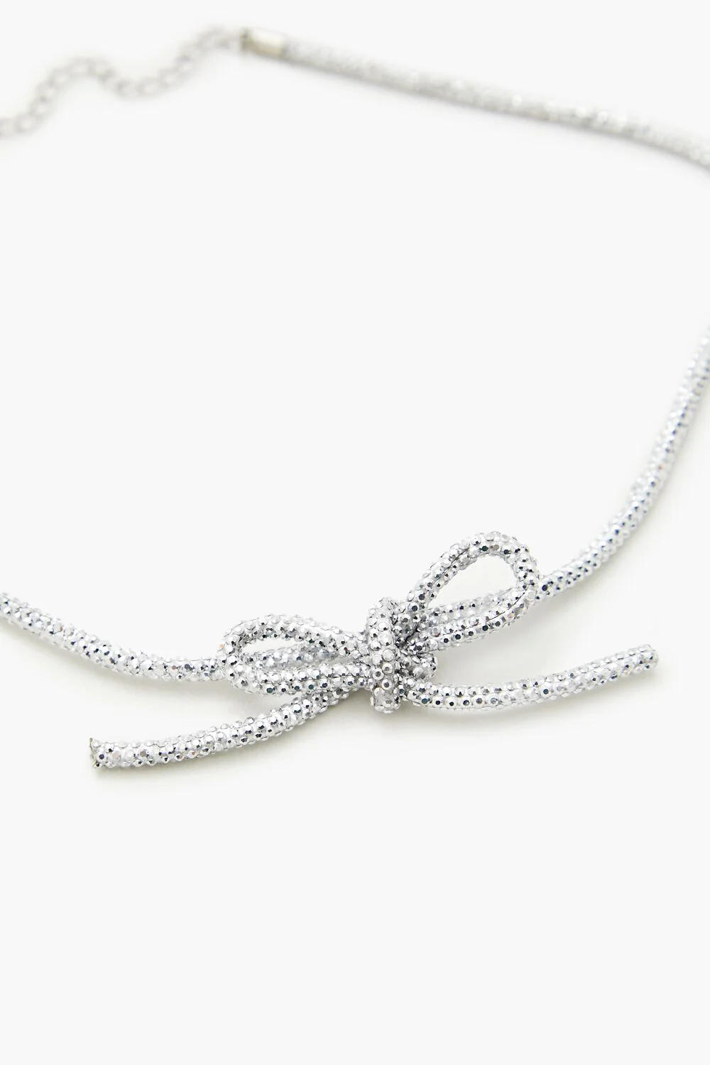 Rhinestone Bow Choker Necklace - Image 2