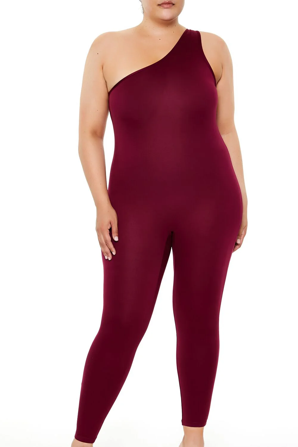 Plus Size One-Shoulder Jumpsuit - Image 2