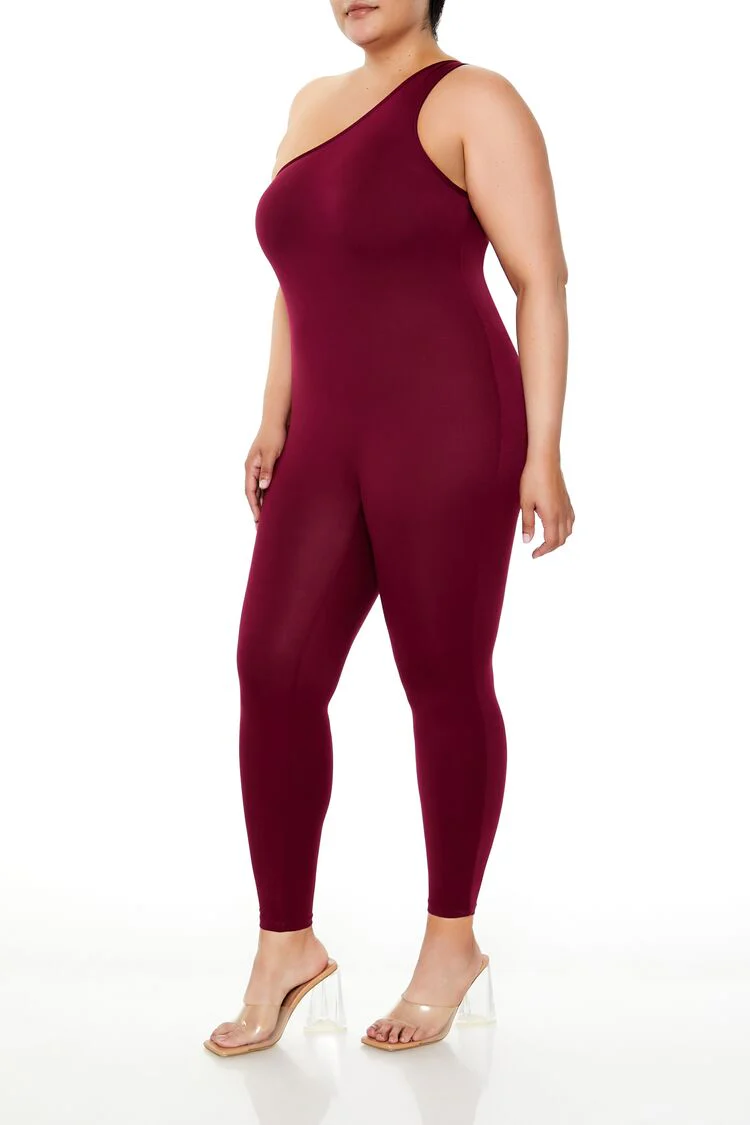 Plus Size One-Shoulder Jumpsuit - Image 4