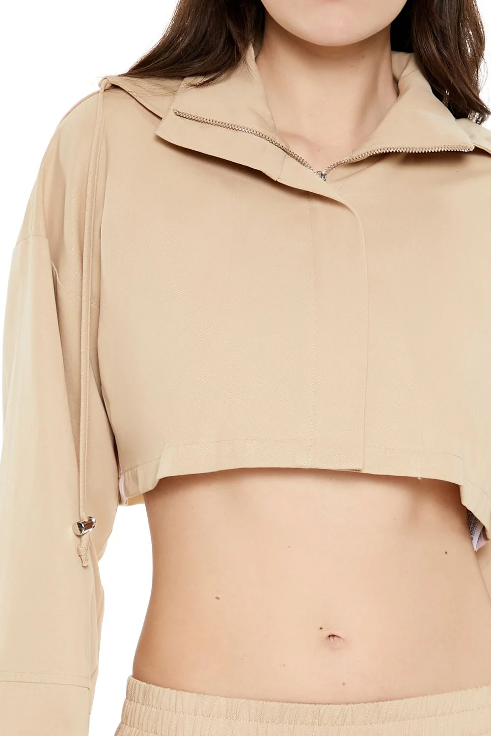 Hooded Zip-Up Cropped Jacket - Image 3