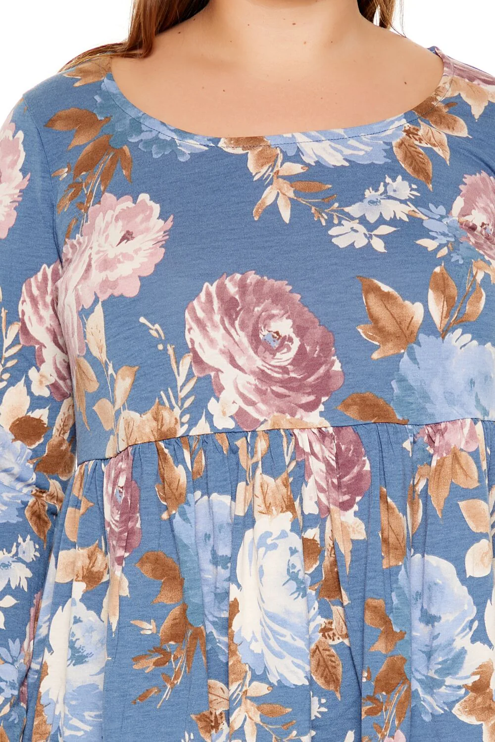 Plus Size Floral Print Flounce Top - Image 3