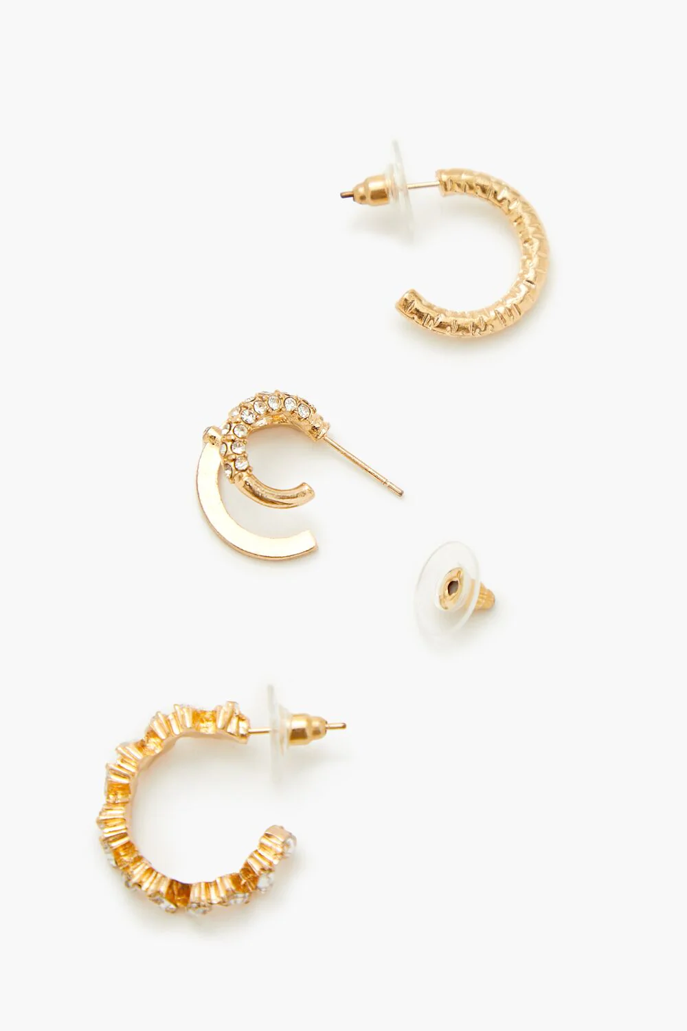 Rhinestone Hoop Earring Set - Image 3