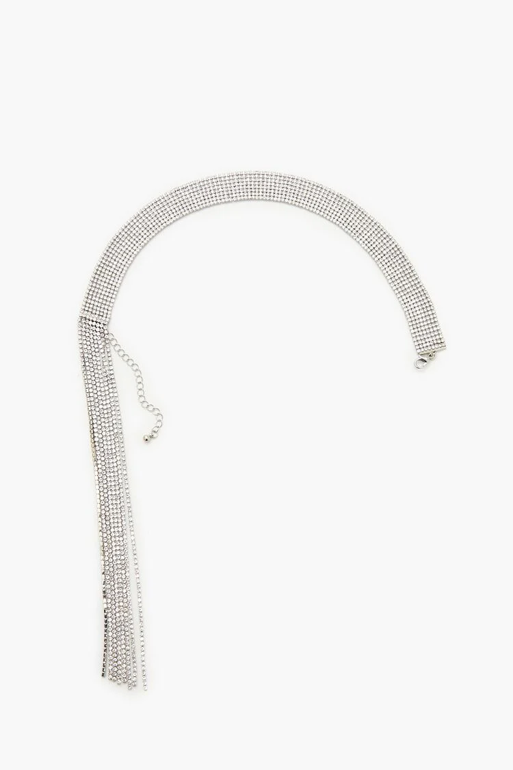 Rhinestone Fringe Choker Necklace - Image 2