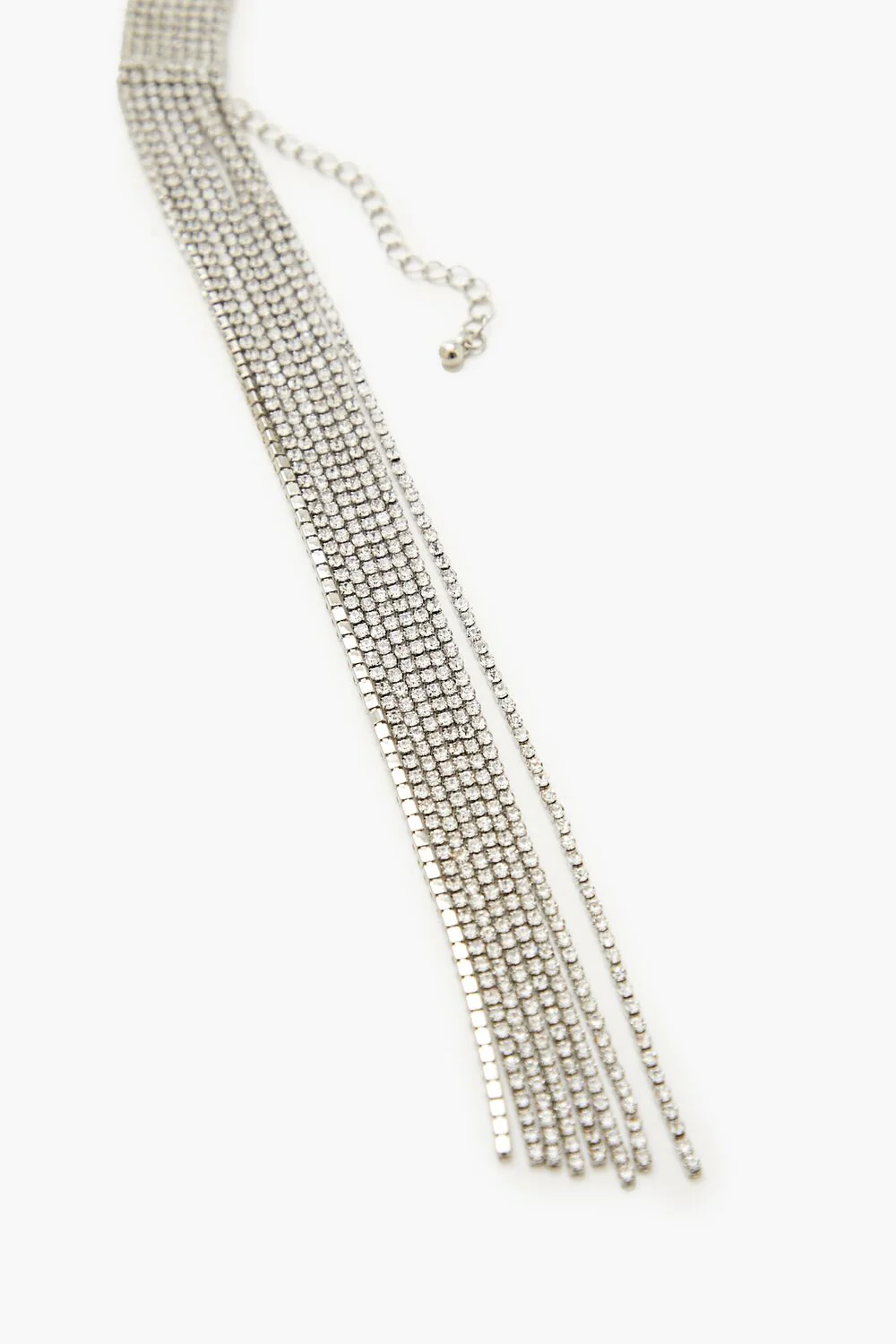 Rhinestone Fringe Choker Necklace - Image 4