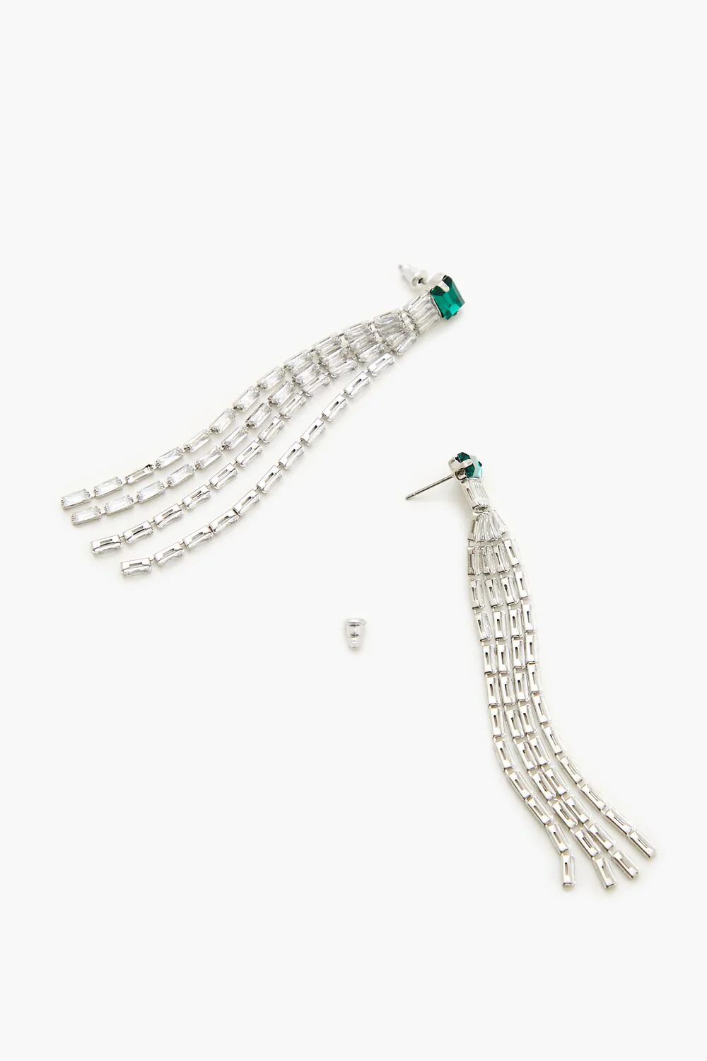 Faux Gem Fringe Drop Earrings - Image 3