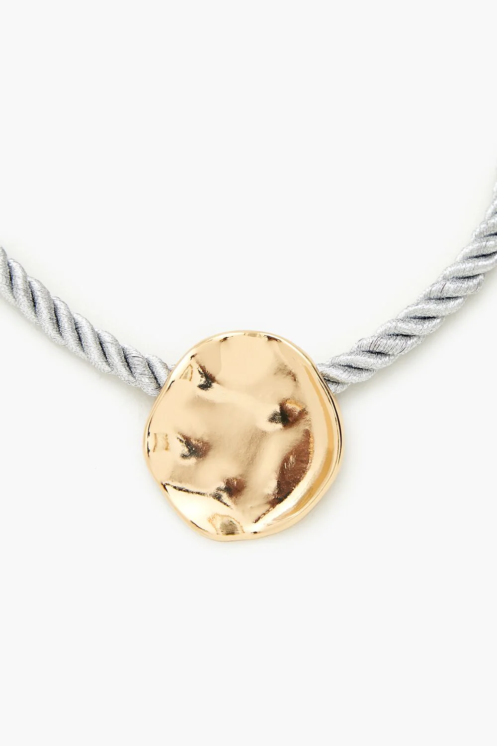 Hammered Pendant Rope Necklace - Image 2